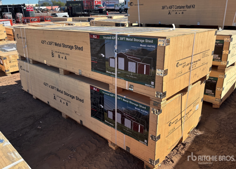 2 Stacked Crates 2025 KJ K4230G Triple Garage Metal Shed) General ...
